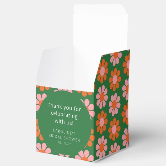 Roze Groene Bloemen Vrijgezellenfeest Custom Dank  Bedankdoosjes (Geopend)