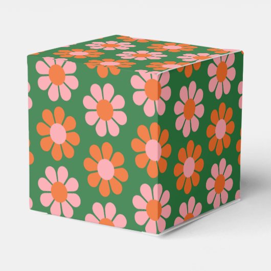 Roze Groene Bloemen Vrijgezellenfeest Custom Dank Bedankdoosjes (Achterkant)