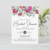 Roze Groene Bloemen Vrijgezellenfeest Kaart (Staand voorkant)