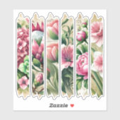  Roze & Groene Bloemen Washi Tape Journal Sticker (Vel)