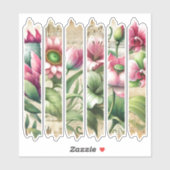  Roze & Groene Bloemen Washi Tape Scrapbook Sticker (Vel)