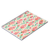 Roze & Groene Bloemen Waterverf Dagboek Notitieboek (Linkerzijde)