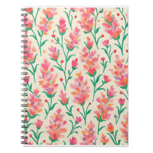 Roze & Groene Bloemen Waterverf Dagboek Notitieboek