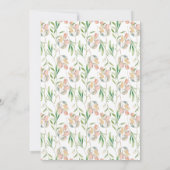 Roze & Groene Bloemen Waterverf Modern Shower Kaart (Achterkant)