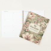 Roze Groene Bloemendagelijkse Planner Studentensch (Display)