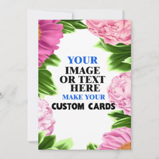 Roze groene bloemensjabloon Maak je eigen Aankondiging