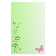 Roze, Groene Bloemenvlinders Bruiloft Stationery
