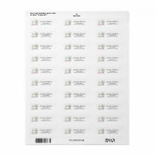 Roze Groene Bloemige Naaimachine Adreslabel Etiket (Full Sheet)
