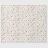 Roze groene bloemige verjaardag voor haar cadeaupapier (Vlak)