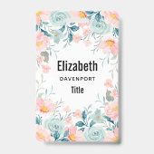Roze & Groene Bloemrand Badge (Achterkant)