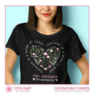 Roze groene bloemrijke lesgeven is een werk van ha t-shirt