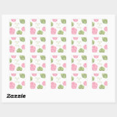 Roze & Groene Bloom Burst Bruiloft Sticker Seal (Vel)