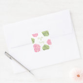 Roze & Groene Bloom Burst Bruiloft Sticker Seal (Envelop)