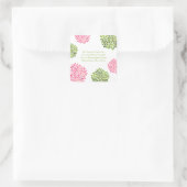 Roze & Groene Blooms Adres Bruiloft Seal Sticker (Tas)