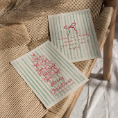 Roze Groene Bogen Boom Kerst Niet-Foto Feestdagenkaart