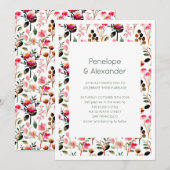 Roze Groene Boho Bloementuin Spring Chic Wedding Kaart (Voorkant / Achterkant)