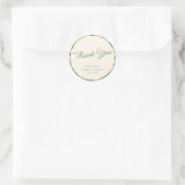 Roze Groene Boho Bloemstuk Aangepaste Douche Bedan Ronde Sticker (Tas)