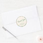 Roze Groene Boho Bloemstuk Aangepaste Douche Bedan Ronde Sticker (Envelop)