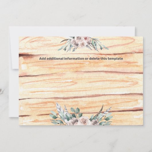 Roze groene Boho herten geweien stam veren Opslaan Save The Date (Achterkant)