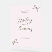 Roze & Groene Boog Trouwbord Acryl Bord (Hoek)