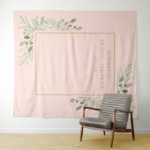 Roze Groene Bruiloftsbruiloft Foto Achtergrond Wandkleed (In Situ (horizontaal))