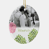 Roze groene bursts bruiloft liefde foto Ornament (Rechts)