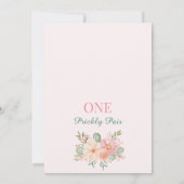 Roze groene Cactus One Prickly Pair 1st Birthday Kaart (Achterkant)