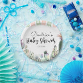 Roze groene Cactus Taco Bout A Baby shower RSVP Papieren Bordje (Feest)
