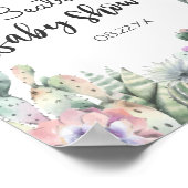 Roze groene Cactus Taco Bout A Baby shower RSVP Poster (Hoek)