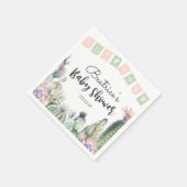 Roze groene Cactus Taco Bout A Baby shower RSVP Servet (Hoek)