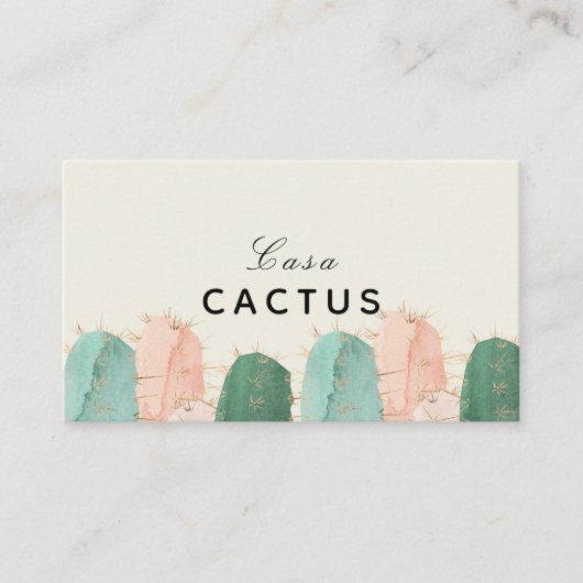 Roze & Groene Cactus Vakantiewoningen Airbnb Visitekaartje (Voorkant)