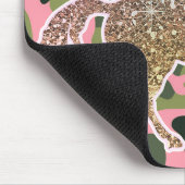 Roze groene Camouflage & Gold Glitter Unicorn Muismat (Hoek)