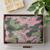 Roze groene Camouflage & Gold Glitter Unicorn Tissuepapier (Geschenk)