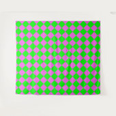 Roze Groene Checker Diamant Patroon Wandkleed (Voorkant (horizontaal))