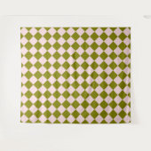 Roze Groene Checker Diamant Patroon Wandkleed (Voorkant (horizontaal))