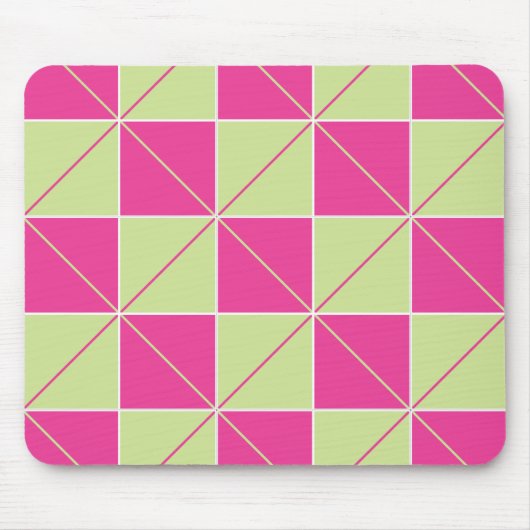 Roze & Groene Checkerboard Argyle Muismat (Voorkant)