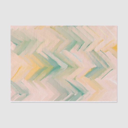 Roze groene chevron Abstracte geometrische lijnpat Tissuepapier (Voorkant)