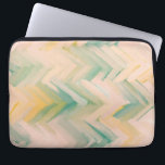 Roze groene chevron. Moderne abstracte geometrisch Laptop Sleeve<br><div class="desc">Roze groene abstracte chevron-laptophoes.</div>