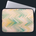 Roze groene chevron. Moderne abstracte geometrisch Laptop Sleeve<br><div class="desc">Roze groene abstracte chevron-laptophoes.</div>