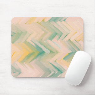 Roze groene chevron. Moderne abstracte geometrisch Muismat