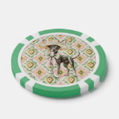 Roze Groene Chihuahua Hond Poker Chips (Enkel)