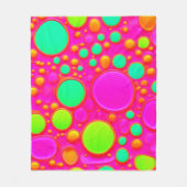 Roze & Groene Cirkels Fleece Deken (Voorkant)