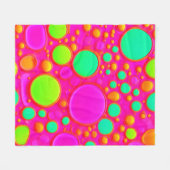 Roze & Groene Cirkels Fleece Deken (Voorkant (Horizontaal))