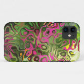 Roze groene cirkels op straat Er Hoesje voor iPhon (Achterkant (horizontaal))