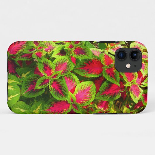 Roze groene Coleus Flower Phone Case (Achterkant (horizontaal))