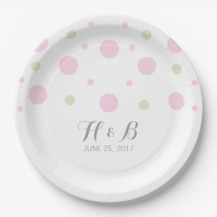 Roze groene Confetti Borden voor weddenschappen Papieren Bordje