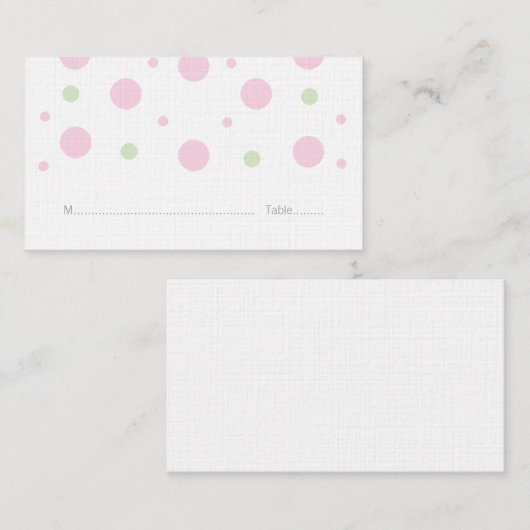 Roze groene Confetti bruiloft Plaatskaartje (Voorkant / Achterkant)
