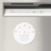 Roze Groene Confetti Save the Date-magneet Magneet (Insitu (Vaatwasser))