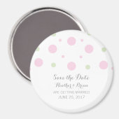 Roze Groene Confetti Save the Date-magneet Magneet (Voorkant / Achterkant)