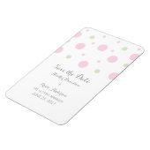 Roze Groene Confetti sparen de Magnet van de Datum Magneet (Linkerzijde)